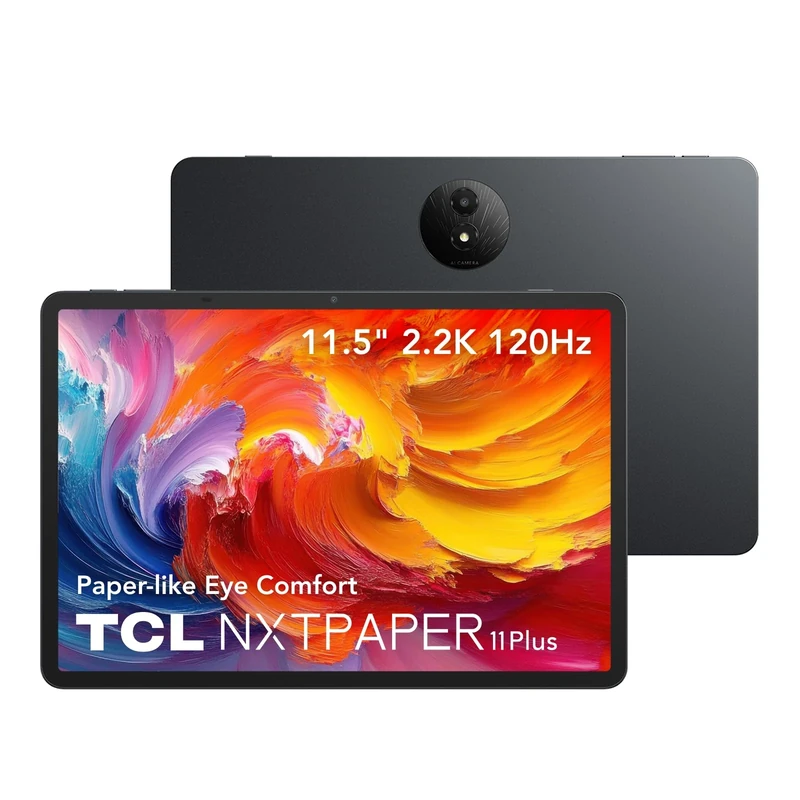 TCL NXTPAPER 11 Plus Tablet, 11.5" 2.2K NXTPAPER 4.0 Display, AI Built-in, 256GB ROM, 8GB + 8GB RAM Expansion, 8000mAh Battery, Fast Charging, Android 15, Dark Gray