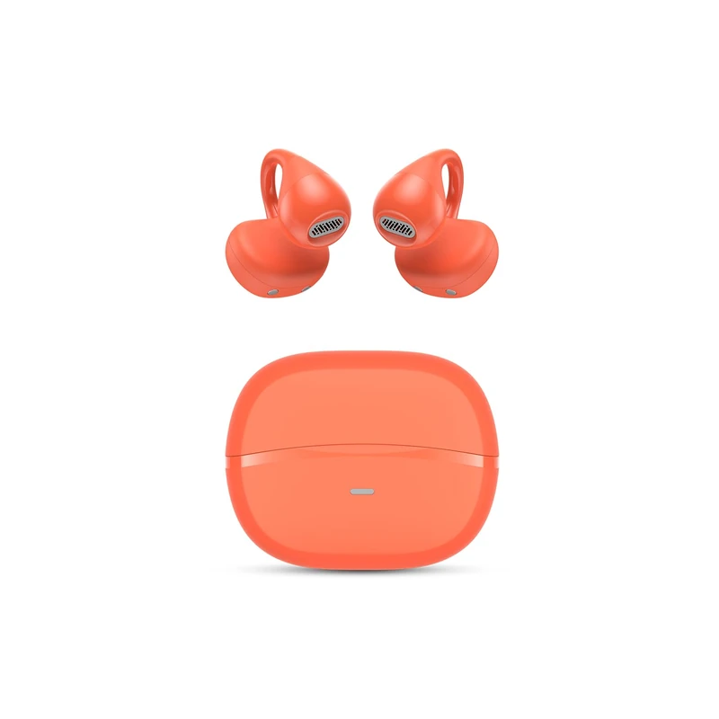SPC Boost Clip - Wireless Headphones with Open-Ear Clip | ENC for Clear Calls | 26h Battery Life | Bluetooth and Google Fast Pair | IPX5 | Touch Control and Voice Assistant - Orange