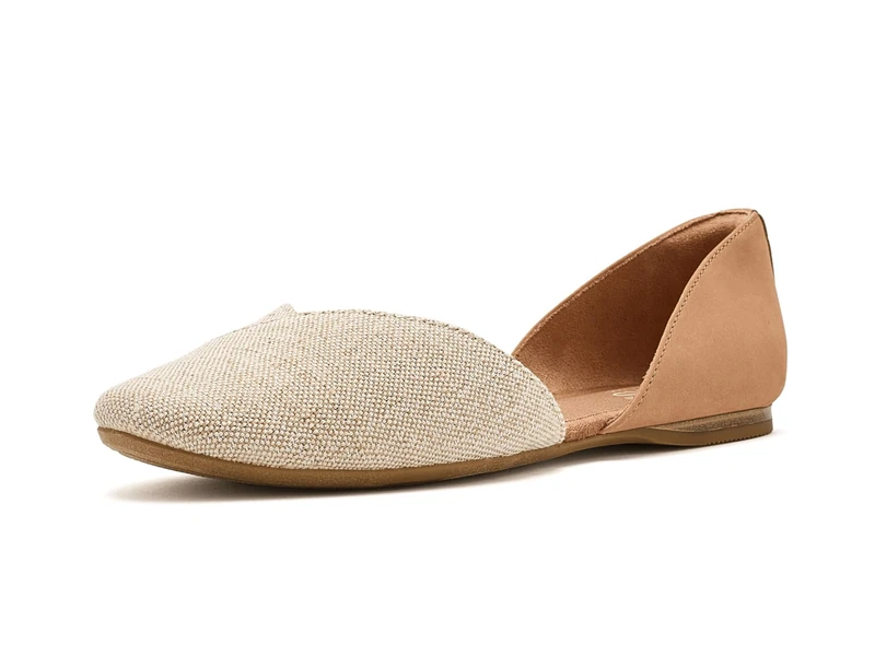 TOMS Women's Gemma D'Orsay Ballet Flat, Honey Tonal Sparkle Woven/Leather, 6 UK