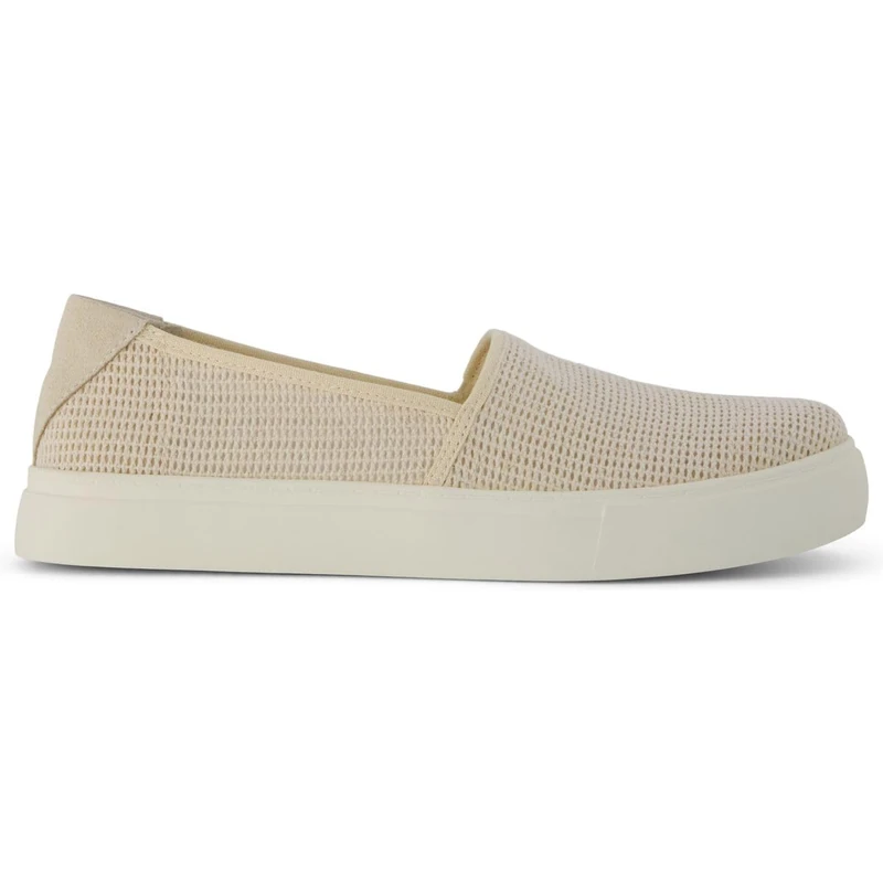TOMS Women's Kameron Slip On Sneaker, Beige Open Weave Mesh/Suede,