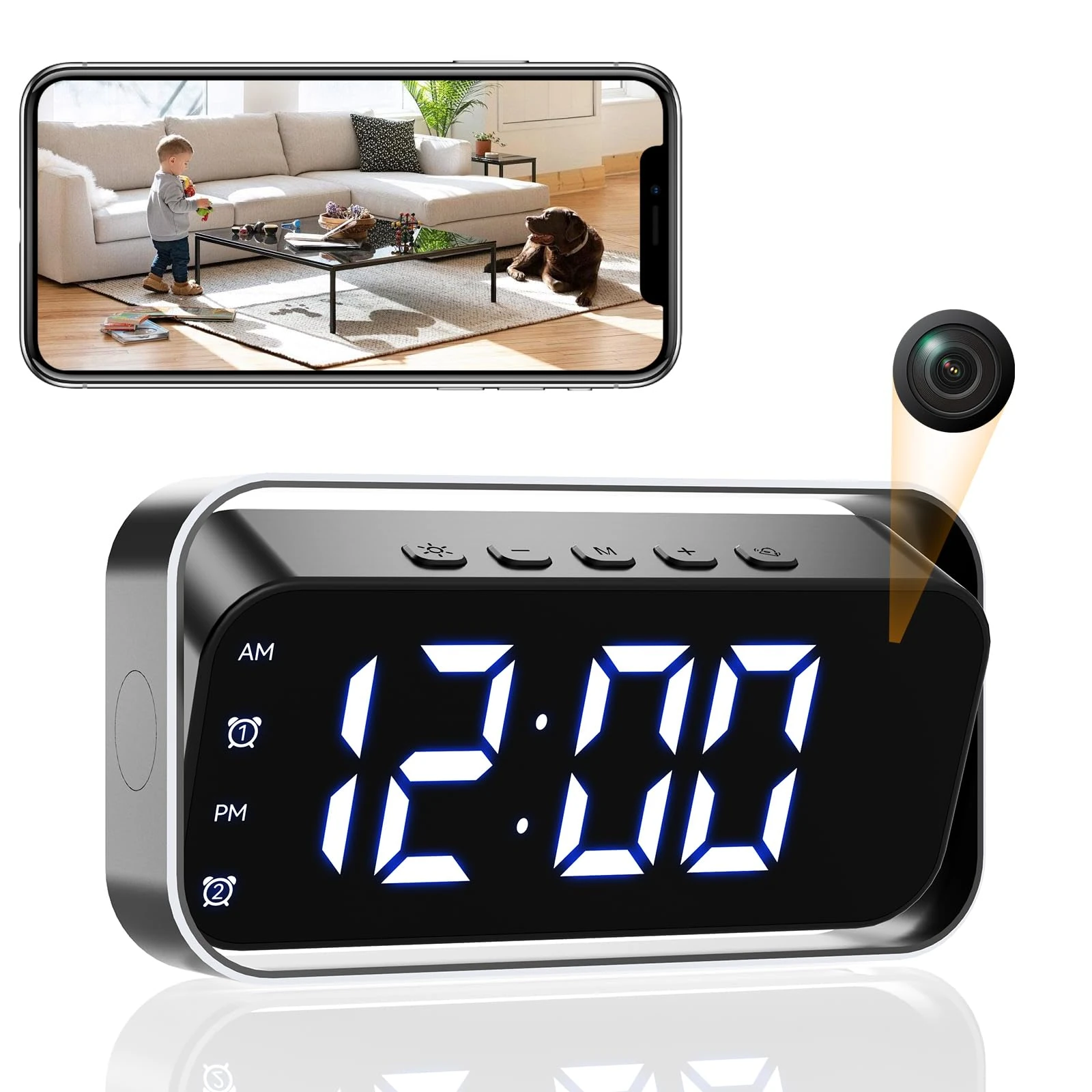 Tccbac 4K HD Hidden Camera,Spy Camera Wifi Hidden With Night Vision Motion detection/Real Time Video/Cloud&SD Storage For Home Surveilance,Mini Nanny Cam With App Control