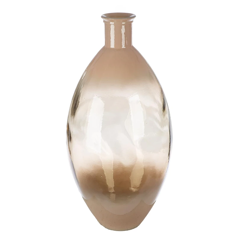 GILDE Novelle Vase - Glass - Bulbous - Height 59 cm x Diameter 29 cm - Brown - Table Vase