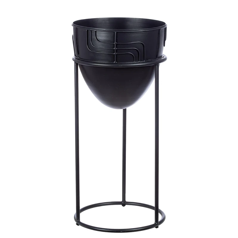 GILDE Decorative vase, Metal, Black, Höhe 50cm