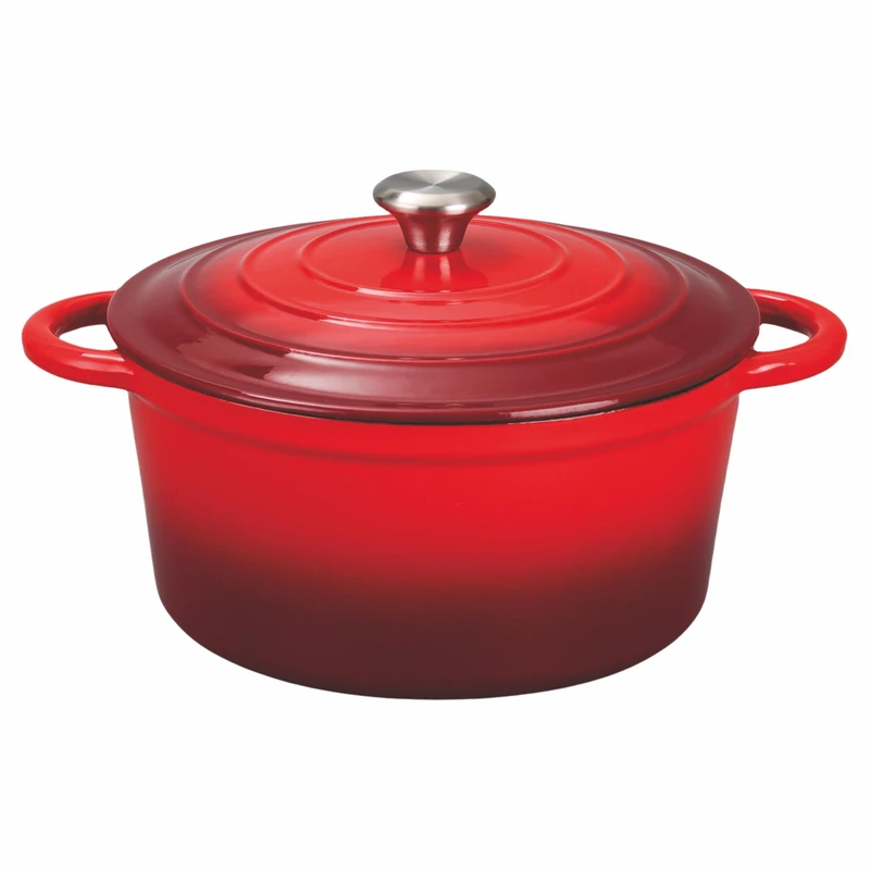 Galileo Les Cocottes SìChef Induction Enamelled Cast Iron Casserole with Lid 24 cm Red