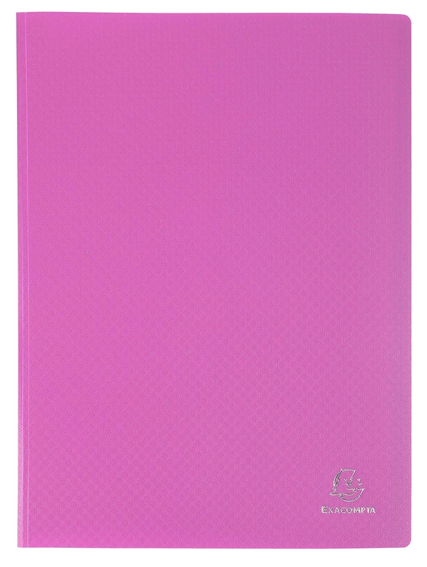 Exacompta – Ref. 8867E – Box of 8 OPAK Show folders – 60 Smooth Transparent Pockets – 120 Views – for A4 Format – Dimensions 24 x 32 cm – semi-Rigid Polypropylene Cover – Pink