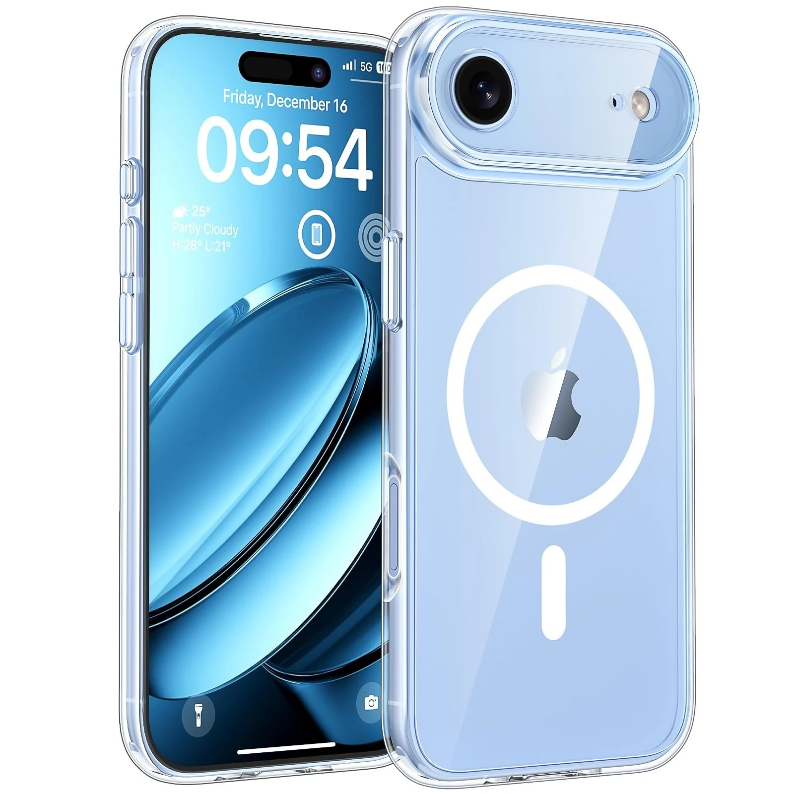 TOCOL Magnetic for iPhone Air Case 6.5-Inch, Compatible with MagSafe, Full Camera Protection, Never Yellowing Drop Protection Shockproof for iPhone 17 Air (Clear)