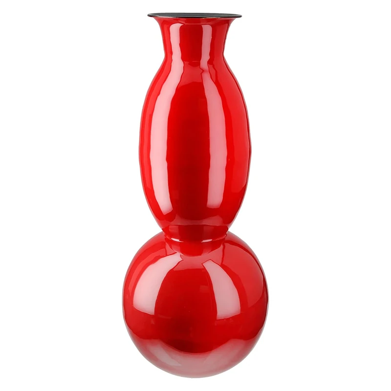 GILDE Neo vase, iron, glossy, red, height 49 cm x diameter 20 cm, table vase