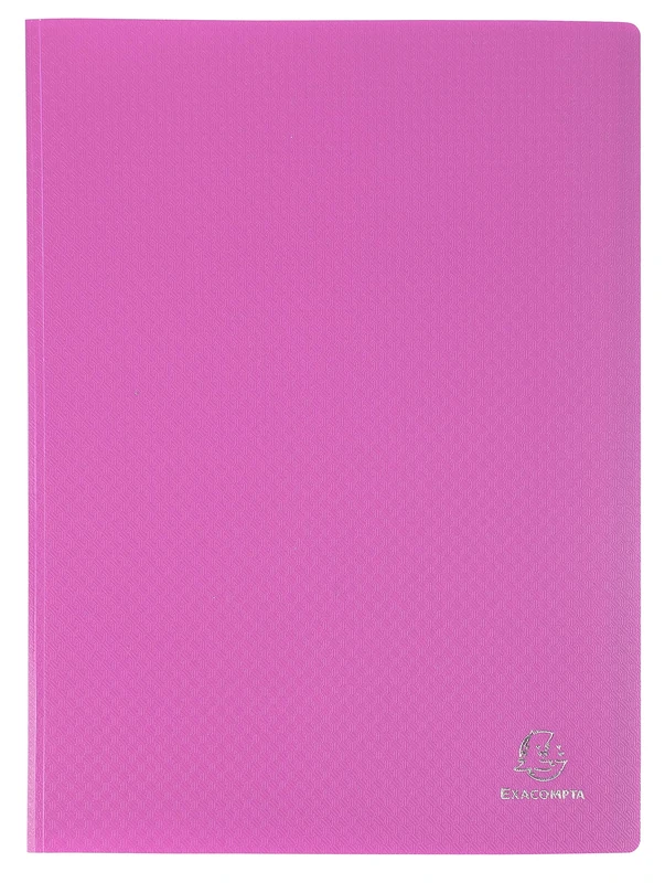 Exacompta - Ref 88527E - Box of 10 OPAK Document Protectors - 50 Smooth Crystal Pockets - 100 Sheets - for A4 Size - Dimensions 24 x 32 cm - semi-Rigid Polypropylene Cover - Pink Colour