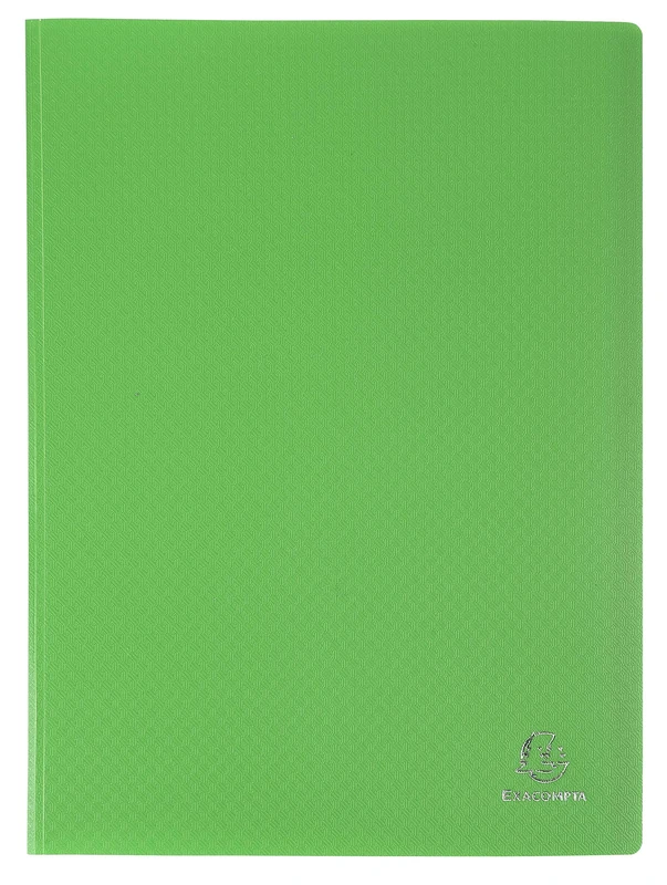 Exacompta – Ref. 8833E – Box of 12 OPAK Show folders – 30 Smooth Transparent Pockets – 60 Views – for A4 Format – Dimensions 24 x 32 cm – semi-Rigid Polypropylene Cover – Light Green