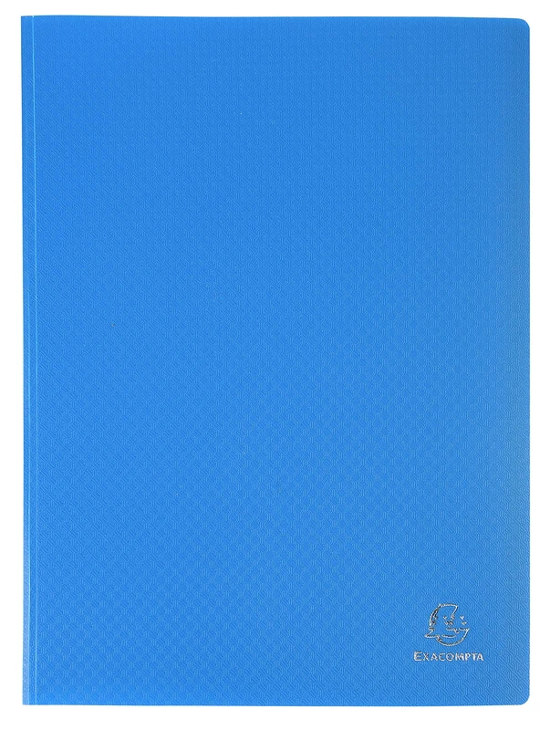 Exacompta - OPAK 8862E - Box of 8 Display Folders - 60 Smooth Crystal Sleeves - 120 Pages - for DIN A4 - Dimensions 24 x 32 cm - Semi-Rigid Polypropylene Cover - Light Blue