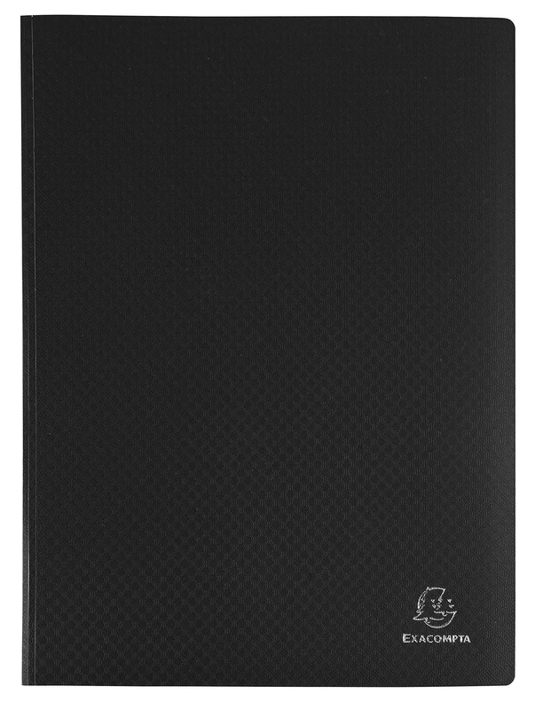 Exacompta – Ref. 8851E – Box of 10 OPAK Show folders – 50 Smooth Transparent Pockets – 100 Views – for A4 Format – Dimensions 24 x 32 cm – semi-Rigid Polypropylene Cover – Black