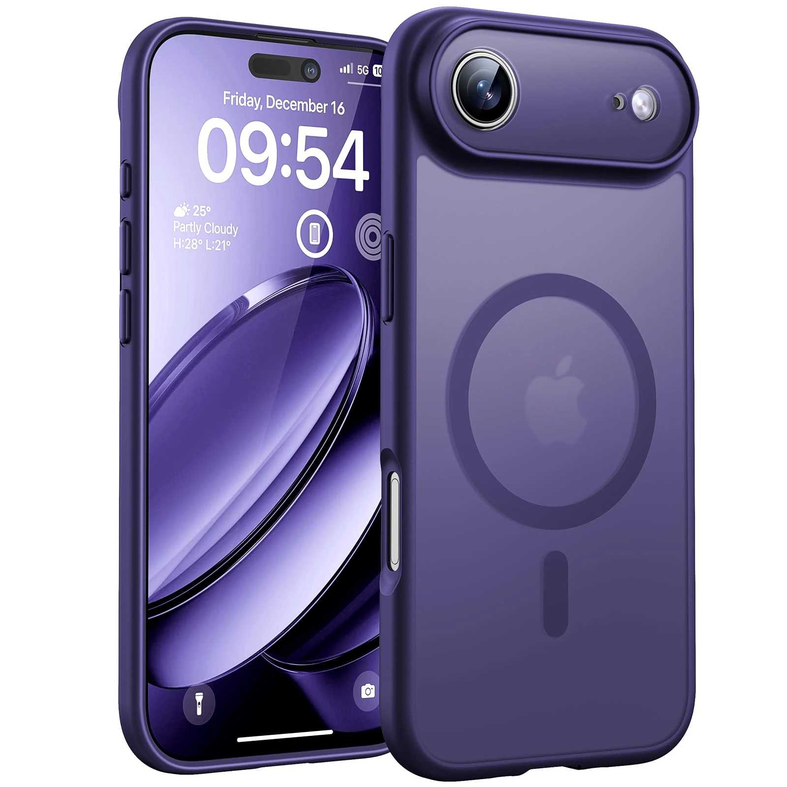 TOCOL Magnetic for iPhone Air Case, Compatible with MagSafe, Full Camera Protection, Built-in Magnetic Ring, Drop Protection Shockproof Translucent Matte for iPhone 17 Air (Midnight Purple)