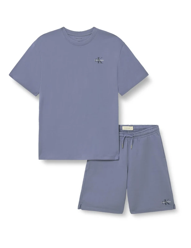 Calvin Klein Unisex Kids 2Pc Knit Short Set LVCKSJI20B Other Apparel Sets, BLUE (Satin Blue 431-510), 16 Years - Image 1