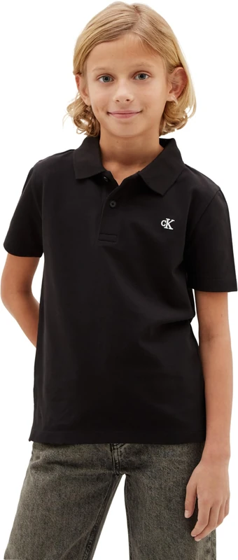 Calvin Klein Boy's Solid Polo LVCKSJB29B S/S Polo, Black (Black [Csi] 25Cw1000175Ck), 12 Years