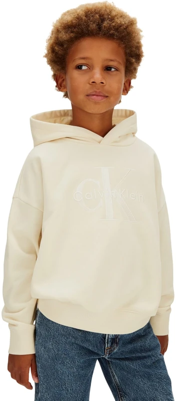 Calvin Klein Boy's Mono Logo Hoodie LVCKSJB09B Other Sweatshirts, YELLOW (Vanilla Ice 11-0104 Tcx), 8 Years - Image 1