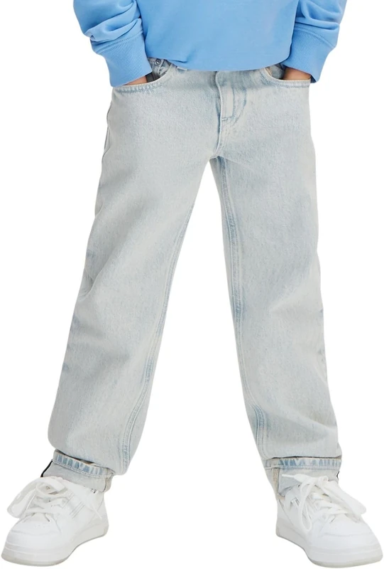 Calvin Klein Boys’ Jeans Denim Trousers Straight Fit, Blue (Bleachout), 14 Years