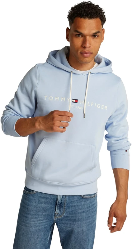 Tommy Hilfiger Men's Tommy Logo Hoody Mw0Mw11599, BLUE, XXL