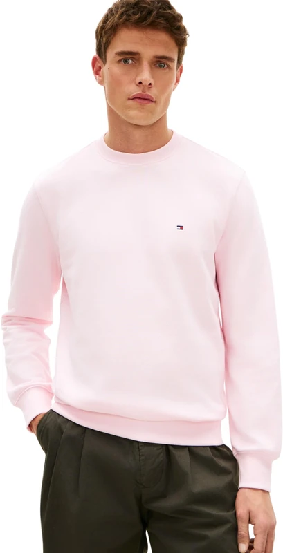 Tommy Hilfiger Men's Essential Terry Crewneck MW0MW37237, PINK, XL