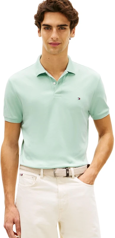 Tommy Hilfiger Men's Liquid Cotton Reg Seasonal Polo Mw0Mw39994, Green, XS