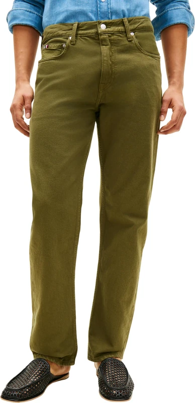 Tommy Hilfiger Men’s Jeans Regular Dover Straight Fit, Green (Dark Artichoke), 40W/30L