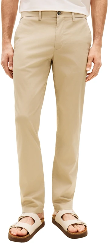 Tommy Hilfiger Men's Chinos Denton Printed Structure Straight Fit, Beige (Sandalwood), 32W/30L