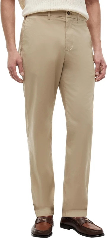 Tommy Hilfiger Men’s Chinos Harlem Poplin Tapered Fit, Beige (Sandalwood), 33W/32L