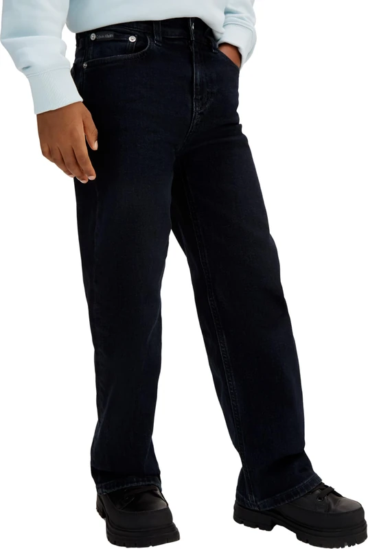 Calvin Klein Boy's Black Blue Stone Wash Skater LVCKSJC47B Other Jeans, Denim (Black Blue Stone Wash), 10 Years - Image 1