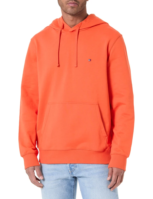 Tommy Hilfiger Men's Essential Terry Hoody Mw0Mw37235, ORANGE, S