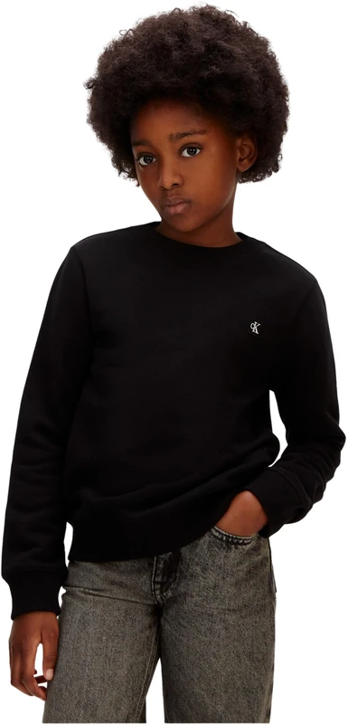 Calvin Klein Unisex Kids Mini Badge Reg Cn LV1CKSJB33 Other Sweatshirts, BLACK (Black [Csi] 25Cw1000175Ck), 8 Years
