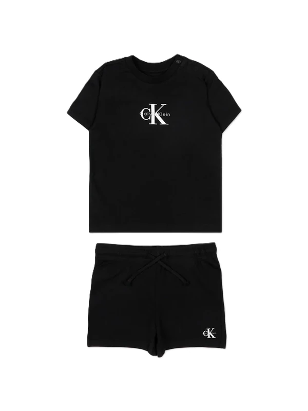 Calvin Klein Newborn 2Pc Knit Short Set BLACK (Deep Black Csi) 3 Month