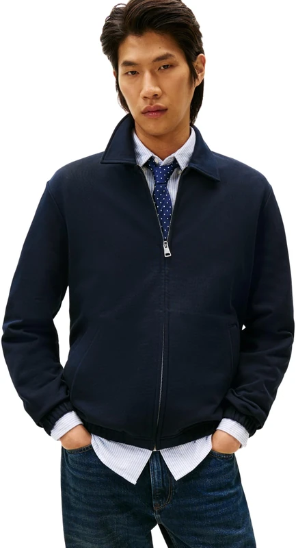 Tommy Hilfiger Men's Essential Terry Ivy Jacket MW0MW41767, BLUE, XS