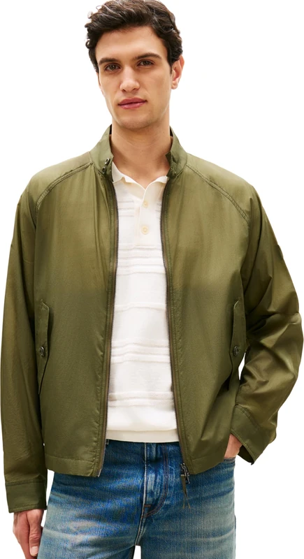 Tommy Hilfiger Men’s Transitional Jacket Extra Harrington with Zip, Green (Dark Artichoke), L