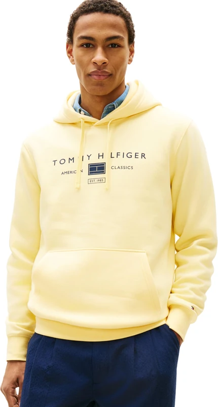 Tommy Hilfiger Men's Brand Love Tr Mono Stack Hoody MW0MW42464, YELLOW, S