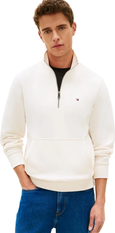 Tommy Hilfiger Men's Essential Terry New 1/4 Zip MW0MW43115, YELLOW, L