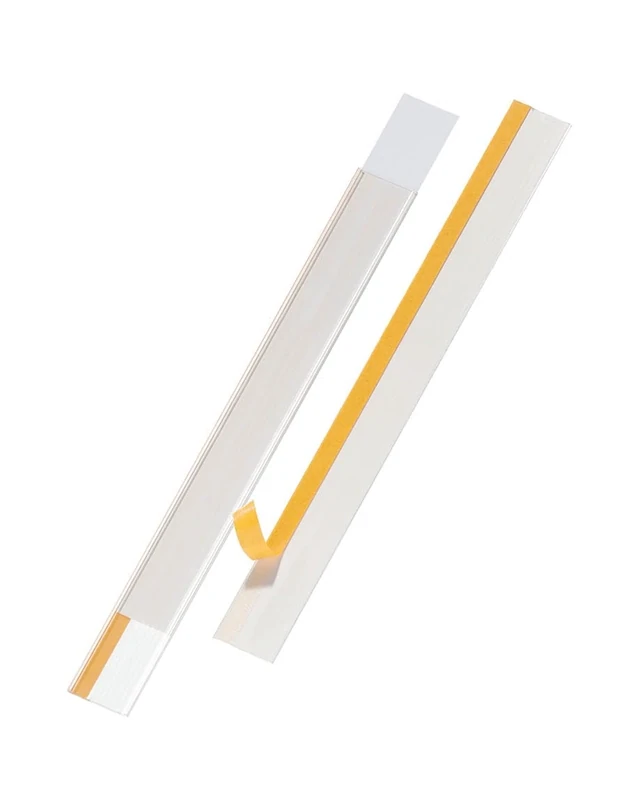 Durable SCANFIX Self-Adhesive EPOS Ticket Strip Holder - 25 Pack - 1000 x 62mm - Easy to Install Retail Ticket Holder System - Transparent