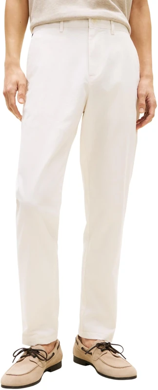 Tommy Hilfiger Men’s Chinos Core Harlem Essential Twill Relaxed Fit, Off-White (Ivory Petal), 30W/36L