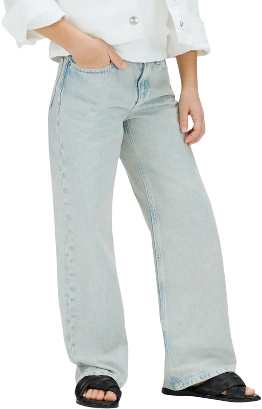 Calvin Klein Girl's Wide Leg Bleachout Wash LVCKSJC02G Other Jeans, Denim (Bleachout), 8 Years
