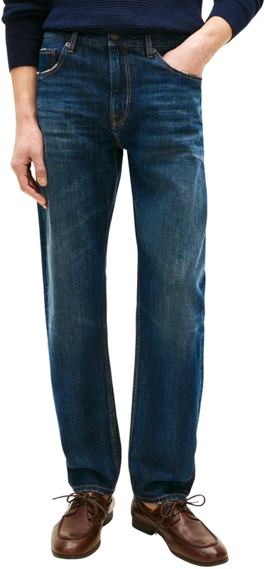 Tommy Hilfiger Men's Regular Tapered Harlem BAZ Ind MW0MW42327, Denim, 36W / 32L - Image 1