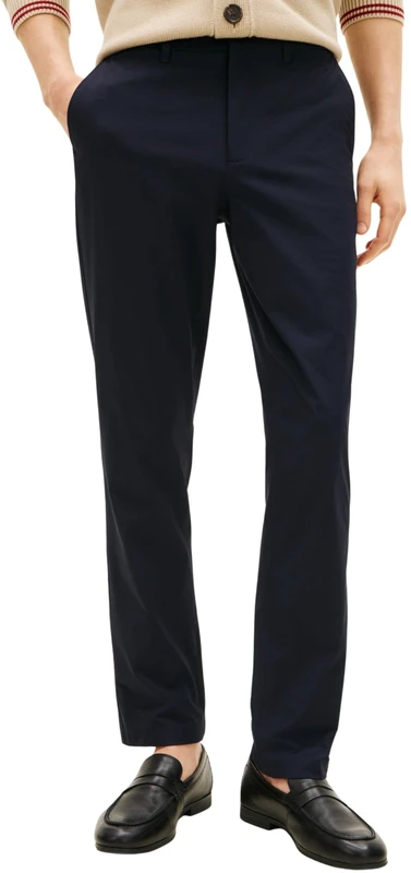 Tommy Hilfiger Men's Chinos Cool Touch Denton with Logo, Blue (Desert Sky), 30W/34L