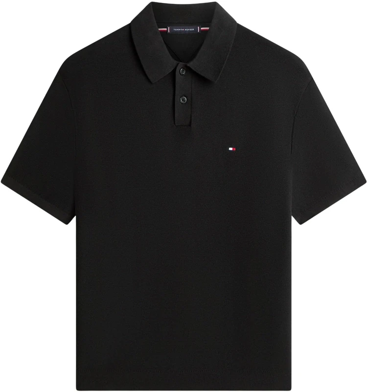 Tommy Hilfiger Men's Cool Touch Structure Ss Polo MW0MW42795, Black, S