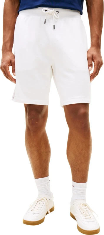 Tommy Hilfiger Men's Global Stripe Sweatshort MW0MW42883, White, M