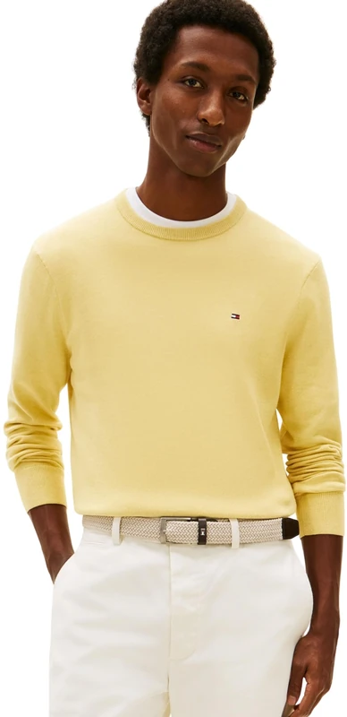 Tommy Hilfiger Men's Essential Ssnl Cotton Crew Neck Mw0Mw39999, Yellow, XXL