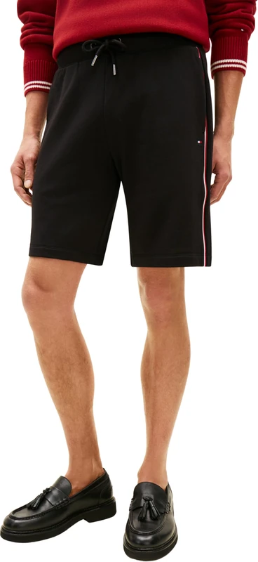 Tommy Hilfiger Men's Global Stripe Sweatshort MW0MW42883, Black, XXL