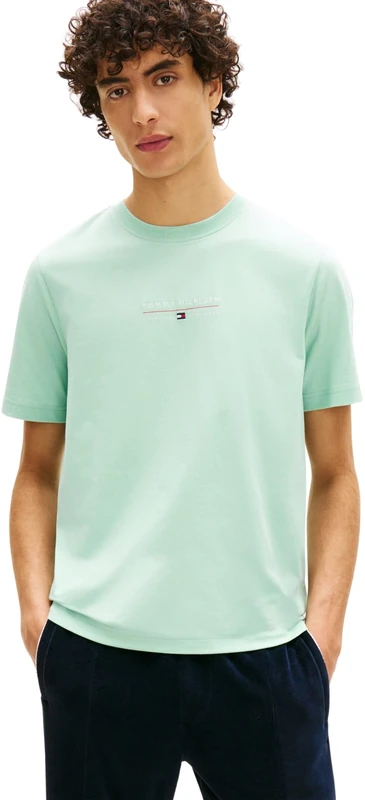 Tommy Hilfiger Men's Brand Love Lockup Tee MW0MW42363, Green, M - Image 1