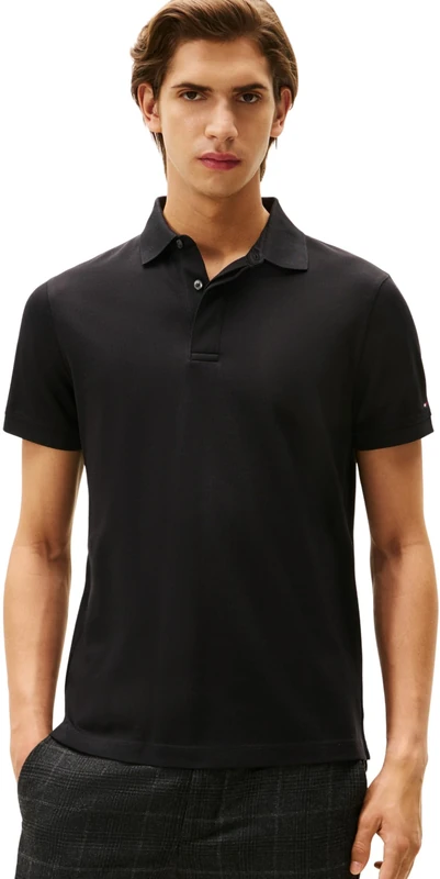 Tommy Hilfiger Men's Hidden Placket Reg Polo MW0MW41513, Black, XXL