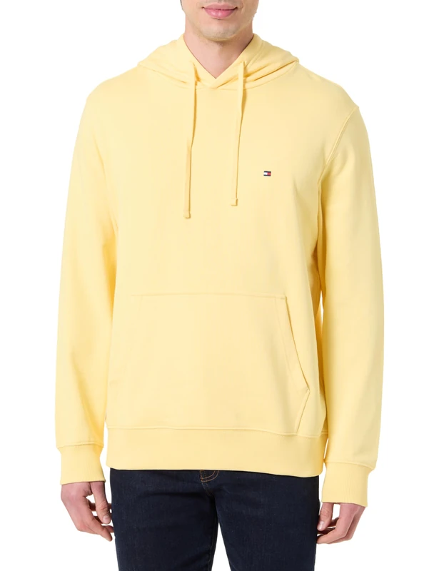 Tommy Hilfiger Men's Essential Terry Hoody Mw0Mw37235, YELLOW, XS