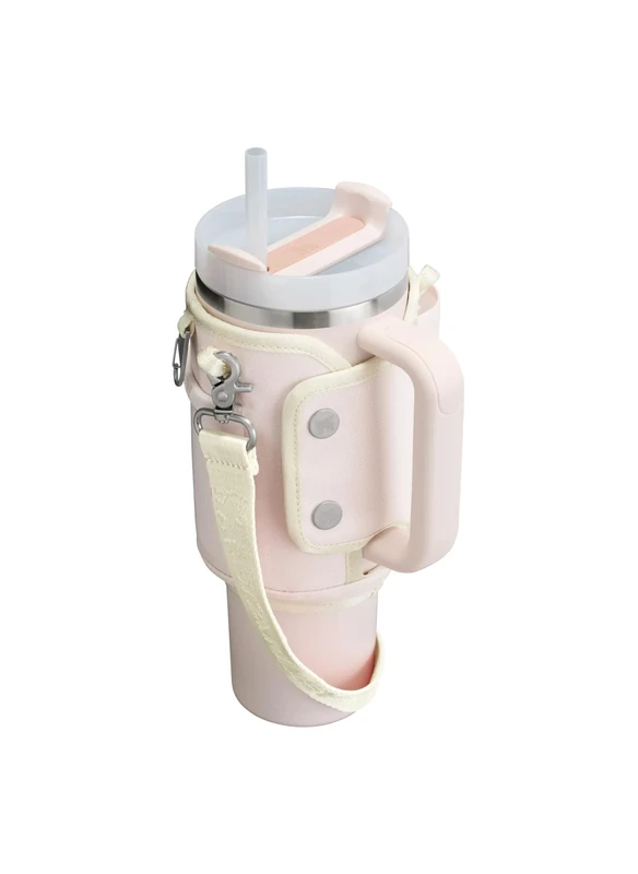 Stanley 1913 All-Day Quencher Carry-All 1.18L - 2-button snap Closure - Phone pocket - Card Sleeve Pocket - Carabiner Key Clip - 100% Recycled Polyester exterior - Rose Quartz