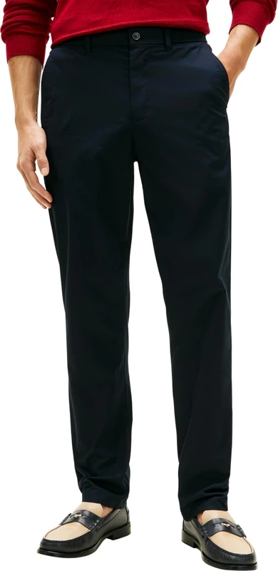 Tommy Hilfiger Men's Chinos Poplin Denton with Logo, Blue (Desert Sky), 32W/32L