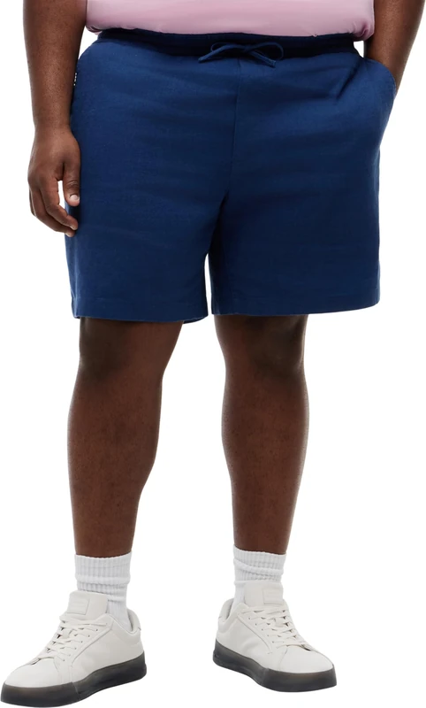 Tommy Hilfiger Men's Bt-Dover 8 Po Sorona Linen-B 2/2 MW0MW44108, Blue, 40W / Nil