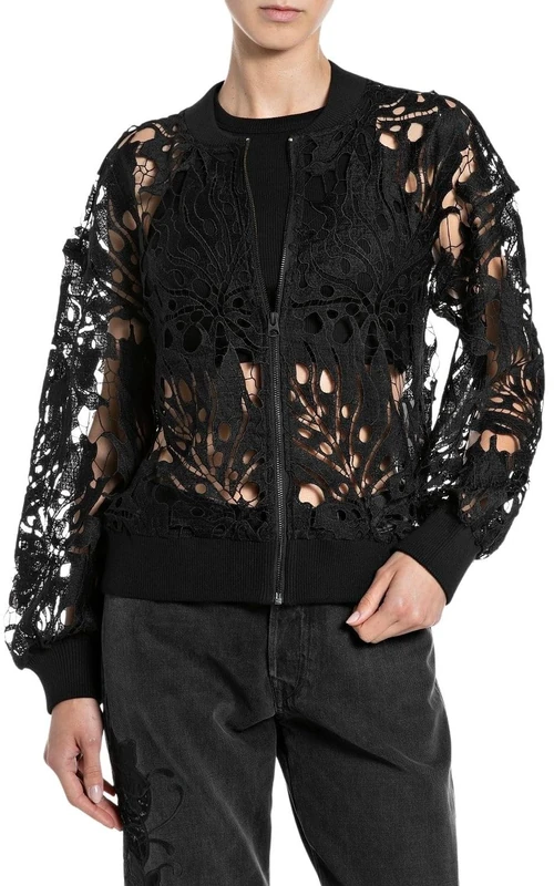 Replay Women's Dk4220 Sweatshirt, 098 Black, M